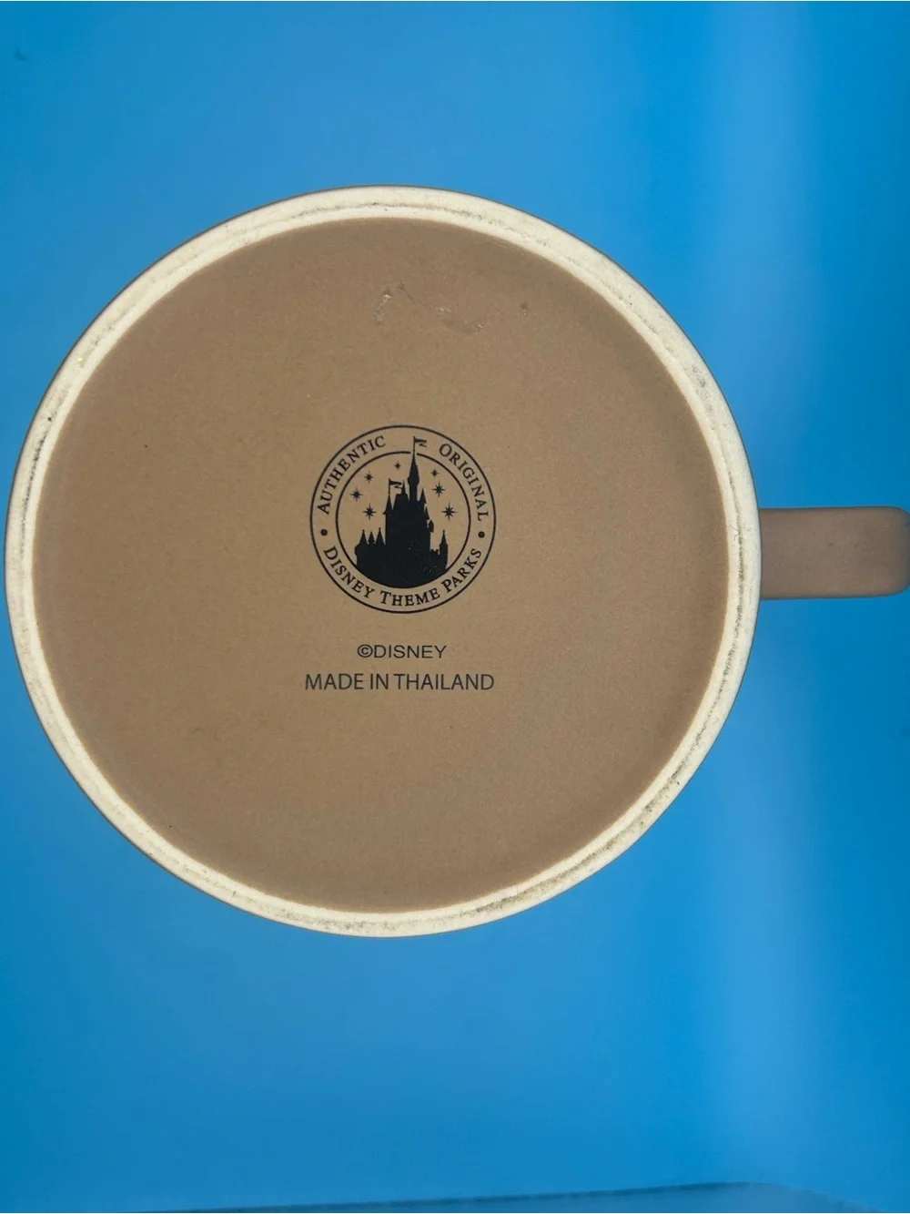 Disney Tan Ceramic Mug with Castle Logo